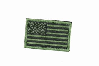 USA Flag Velcor Badge OD Black