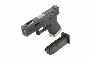 WE-Tech EU-19 T5 Black Slide, Silver Barrel, Black Frame