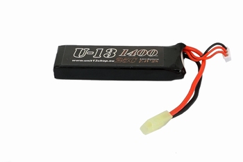 U-13 LiPo 7,4v 1400mAh 25C Flat Pack 95x30x11mm