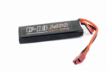 U-13 LiPo 7,4v 1400mAh 25C Flat Pack DEANS 95x30x11mm