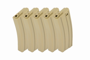 ASG M4 140rds Midcap Mags Box 5pcs Tan