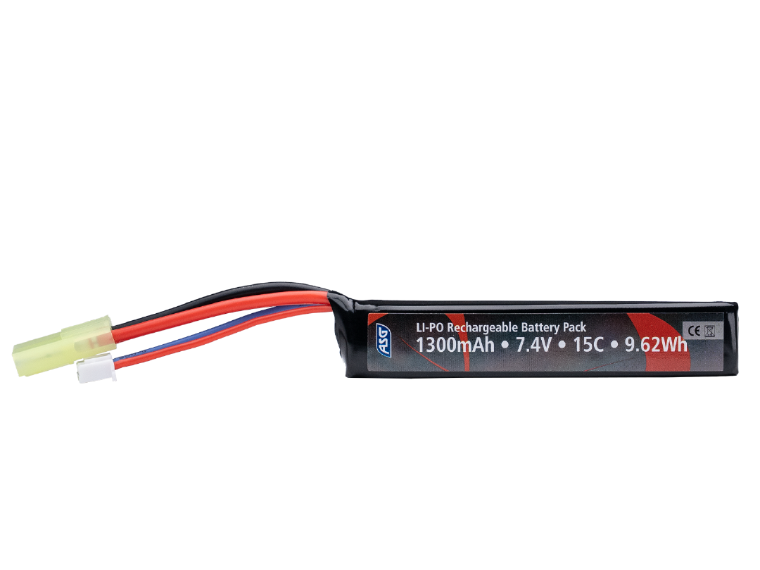 ASG 7.4V LiPo Stock Tube Battery  1300mAh 15C