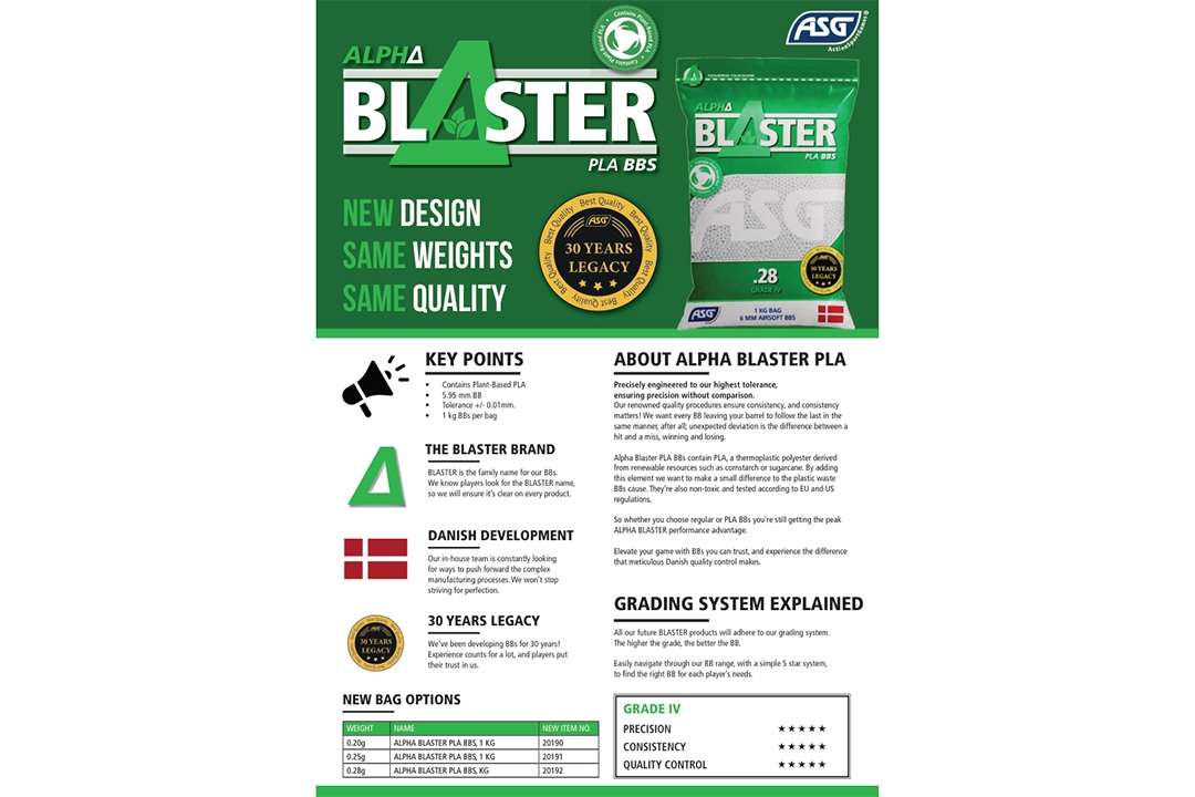 ASG ALPHA Blaster Bio BBs 1kg Bag