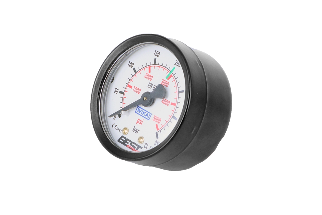 Best Fittings Gauge 50mm, 0-350BAR, 1/8 BSP w/ O-Ring Stem