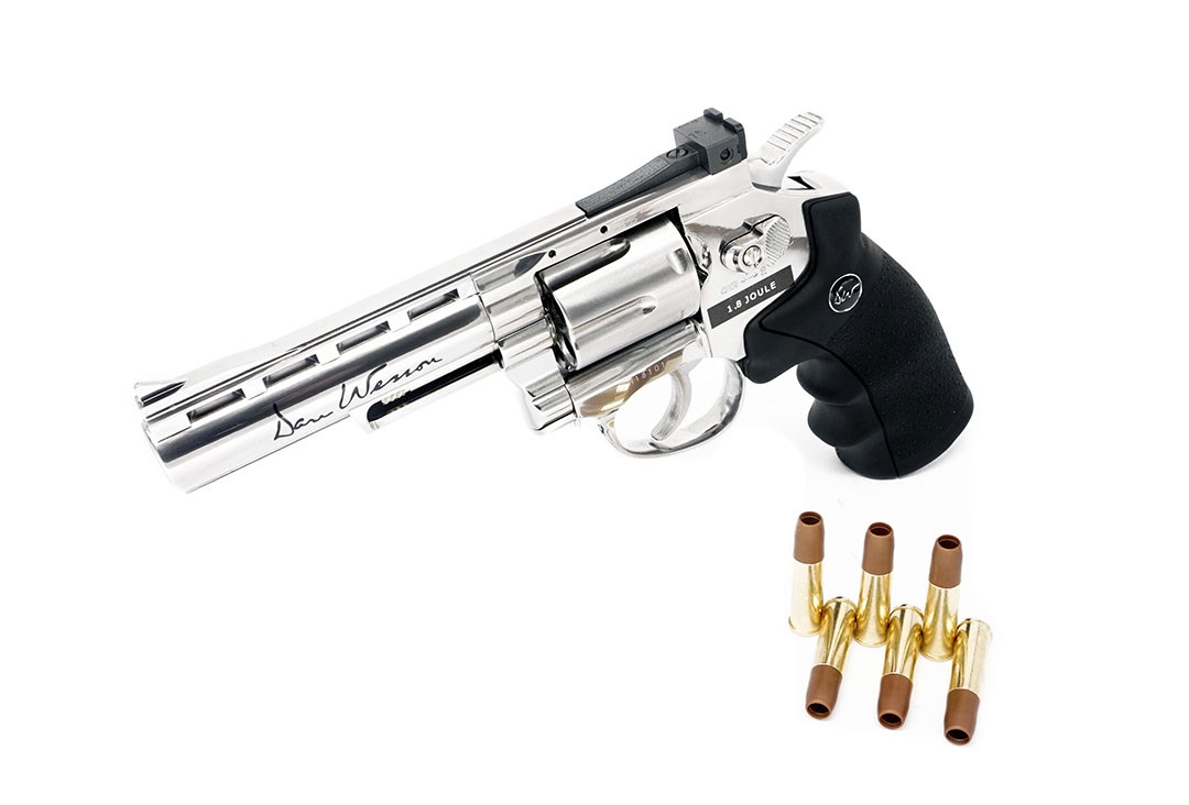 Dan Wesson 4 inch Revolver Silver (High Power) CO2