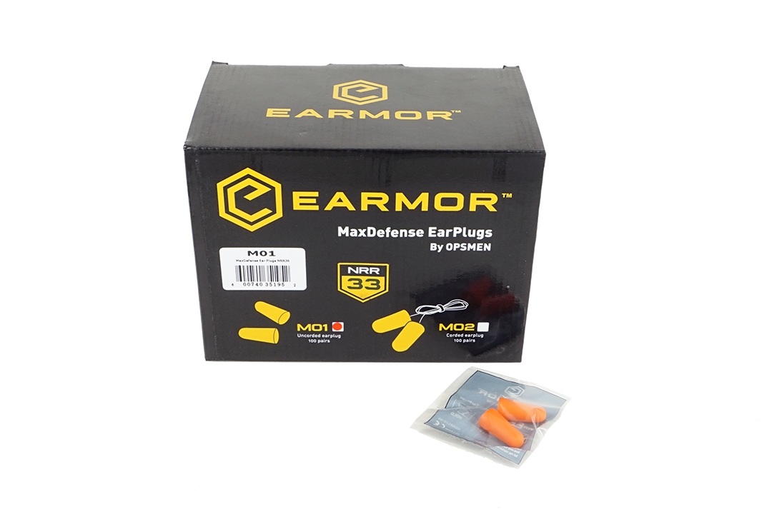 EARMOR M01-M02 MaxDefense Earplugs Box 100pcs