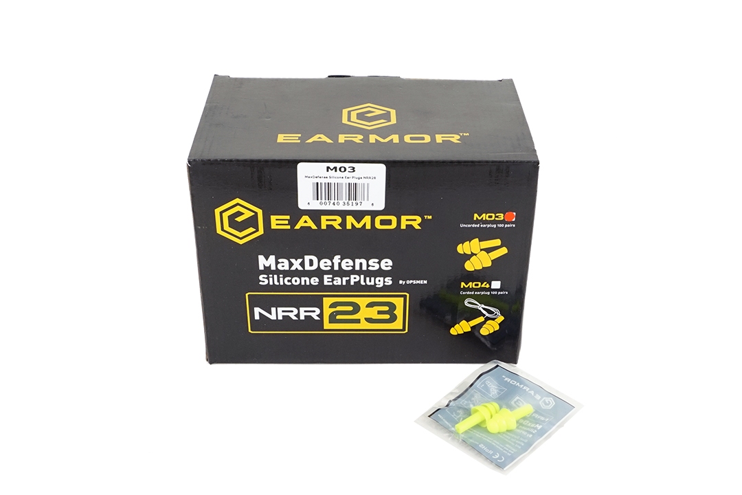 EARMOR M03-M04 MaxDefense Silicone Earplugs Box 100pcs