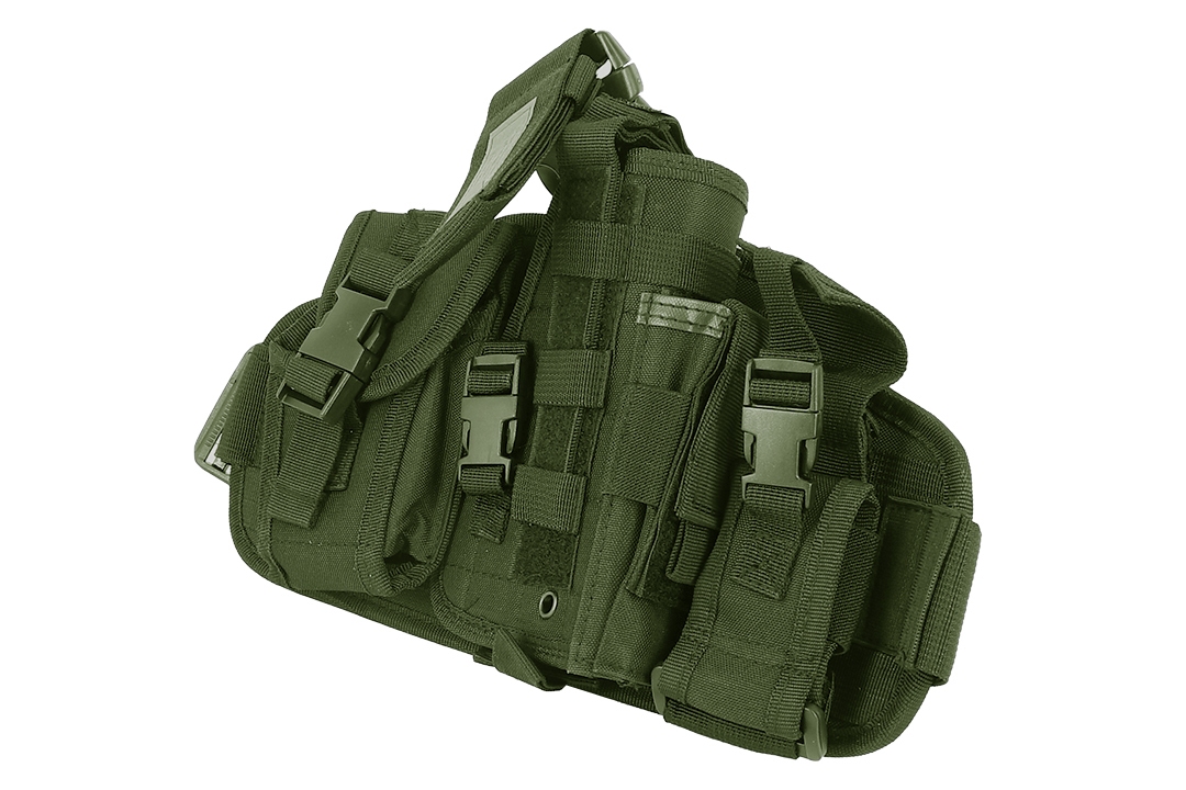 MFH leg holster with belt clip right Olive drab