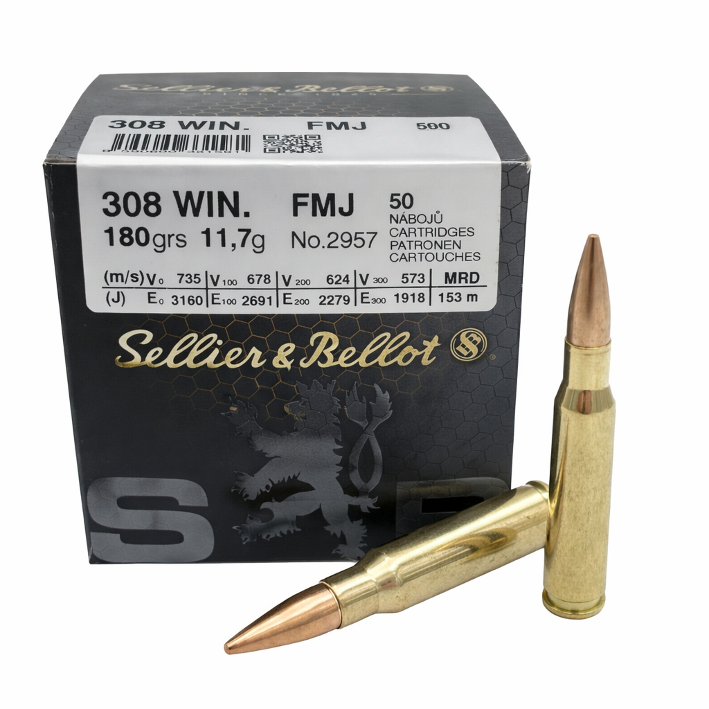S&B 308 Win 180grain FMJ 50rds (bulk)