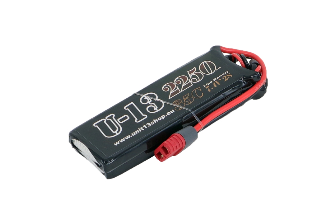 U-13 LiPo 7,4v 2250mAh 35C Split Flat Pack DEANS 110x35x6mm