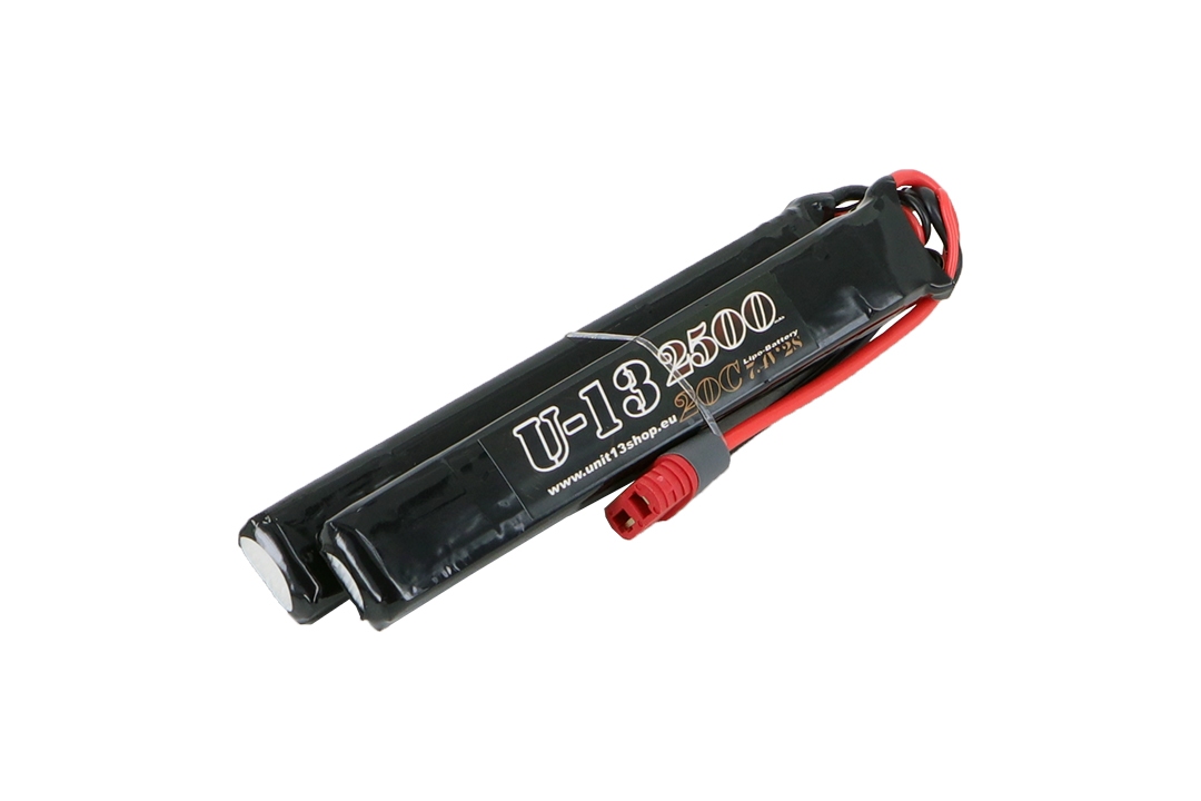 U-13 LiPo 7,4v 2500mAh 20C Stick/Nunchuck DEANS 125x20x13mm