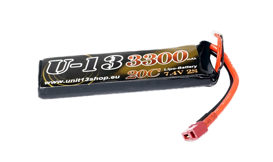 U-13 LiPo 7,4v 3300mAh 20C Flat pack DEANS 131x42x12mm