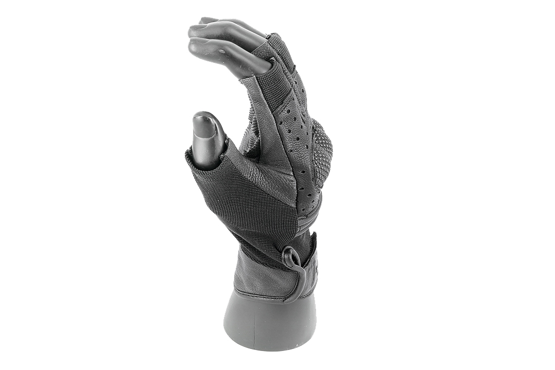 U-13 Tactical Hard-Knuckle Fingerless Gloves (Black)