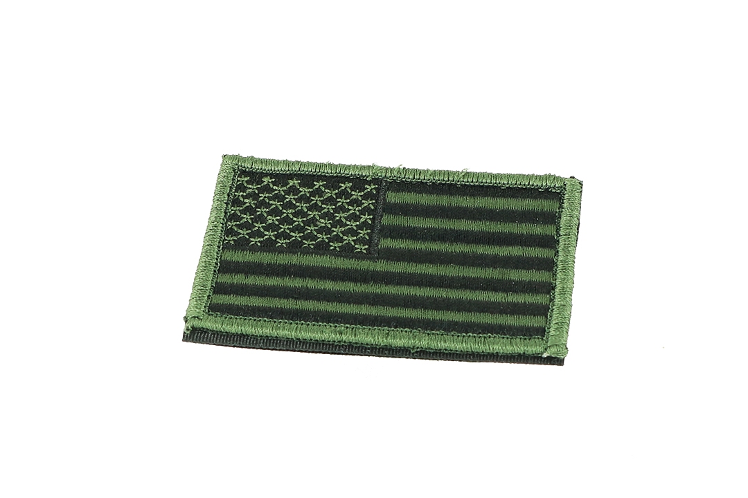 USA Flag Velcor Badge OD Black