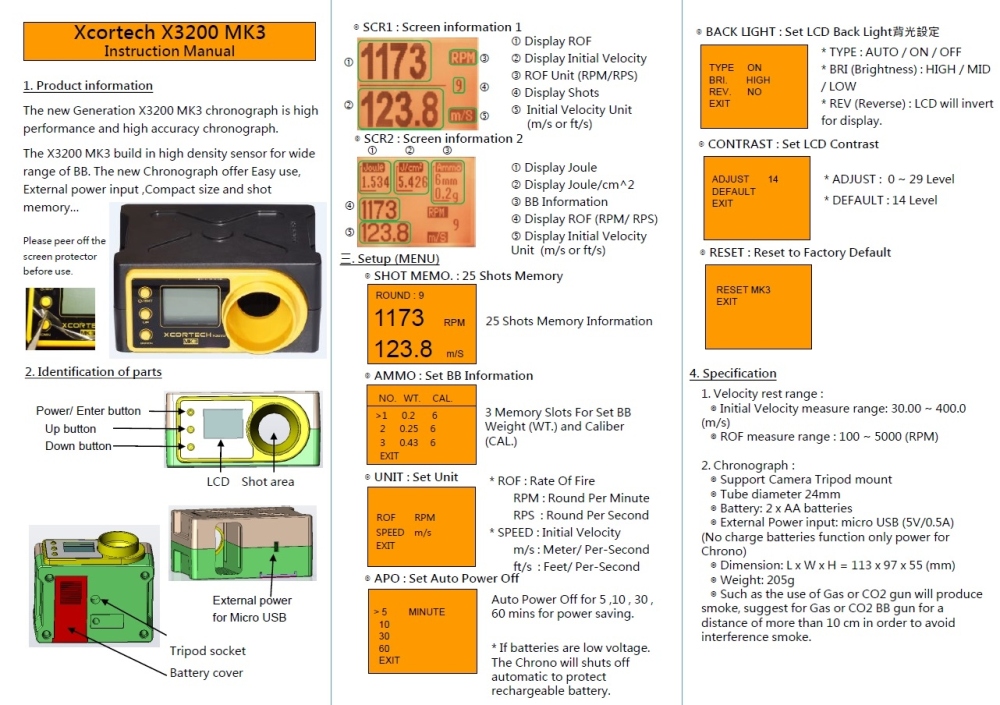 XCortech Chronograph X3200 MK3