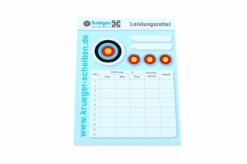 Kruger Archery Score Sheet Block